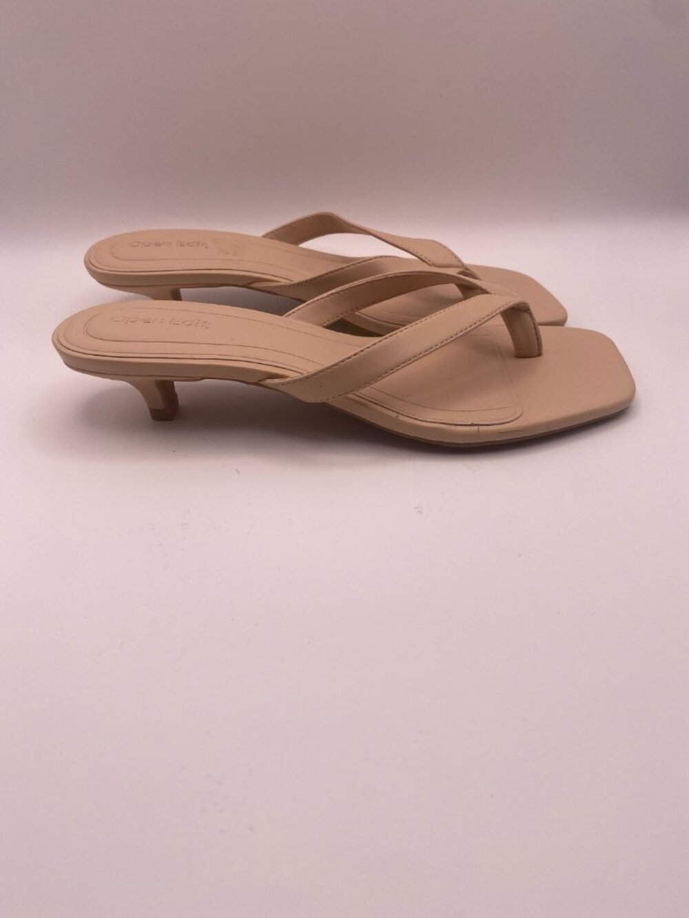 OPEN EDIT Womens Tori Kitten Heel Sandal In Tan Cream Sz 7.5 - Picture 5 of 9